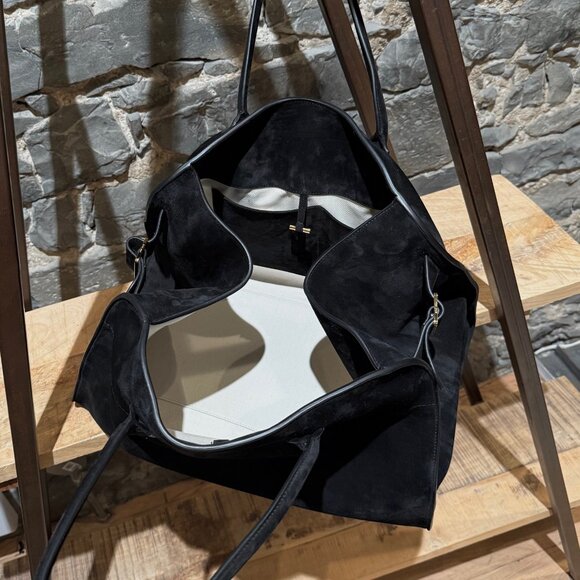 The Row Black Suede Soft Margaux 17 Bag - Picture 14 of 16